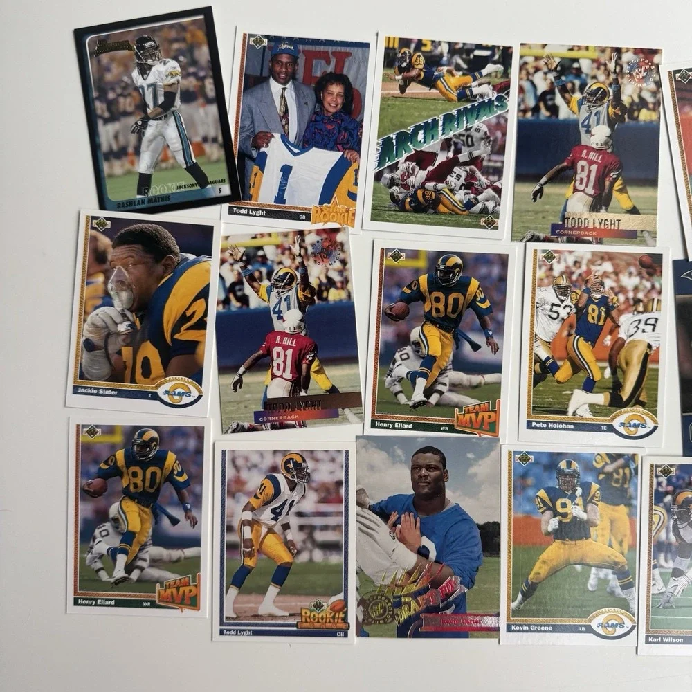 St. Louis Rams Football Card Lot (18) Henry Ellard Kevin Greene Rookies